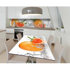 Наклейка 3Д вінілова на стіл Zatarga «Купання грейпфрута» 650х1200 мм для будинків, квартир, столів, кав'ярень