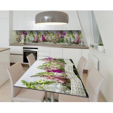 Наклейка 3Д вінілова на стіл Zatarga «Ажурна стрічка» 600х1200 мм для будинків, квартир, столів, кав'ярень