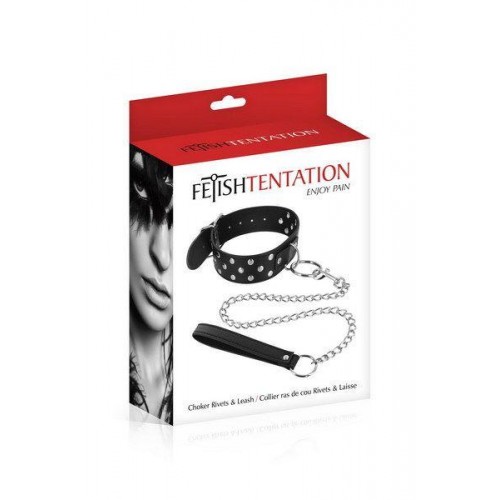 Нашийник з повідцем Fetish Tentation Rivets and Leash в інтернет супермаркеті PbayMarket!