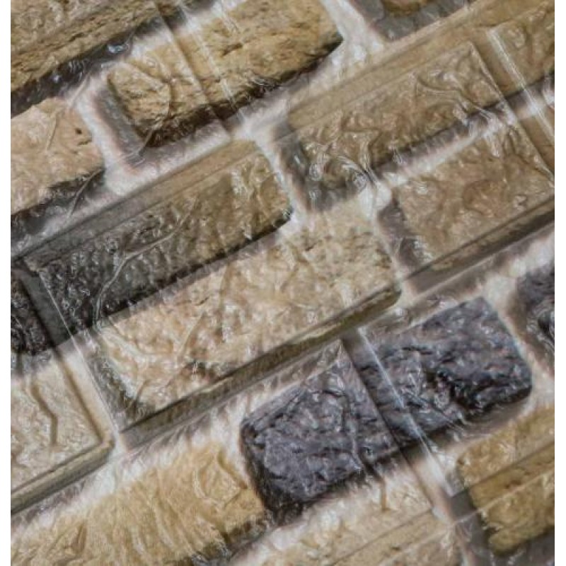 Самоклеюча декоративна 3D панель Loft Expert Цегла 700x770x5 мм Різнокольоровий (623)