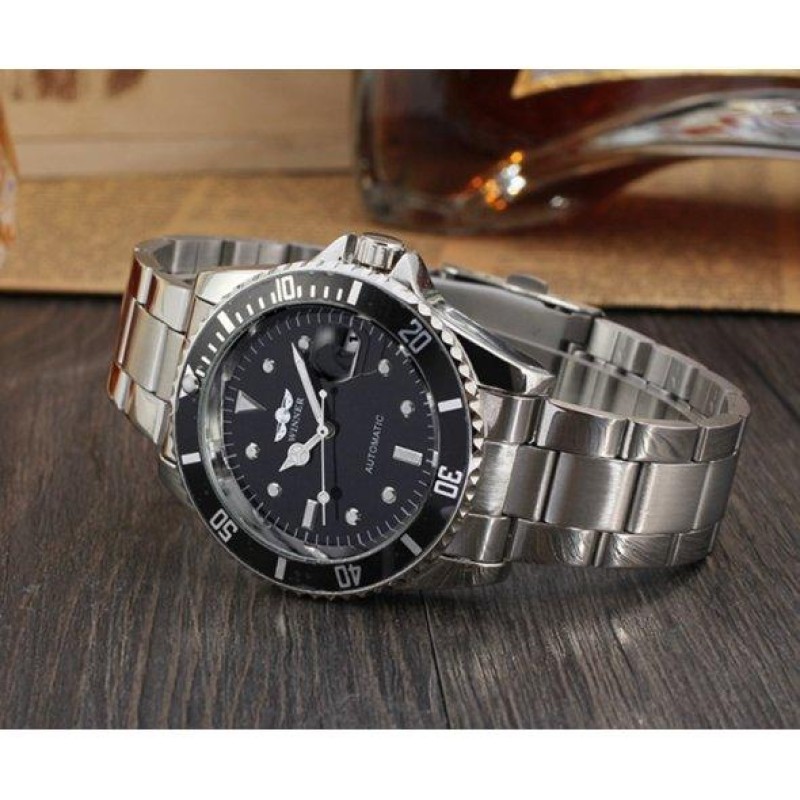 Чоловічий наручний годинник Winner Basel Сріблястий (1320871156)