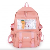 Рюкзак шкільний для дівчинки Hoz Carrot 4 в 1 41х30х14 см Рожевий (SK001644)