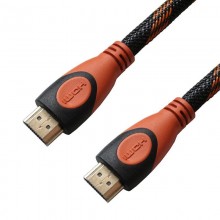 Кабель Grand-X (HDN-4K) HDMI-HDMI, 4K, 1.5м, оранжево-чорний (100% мідь)