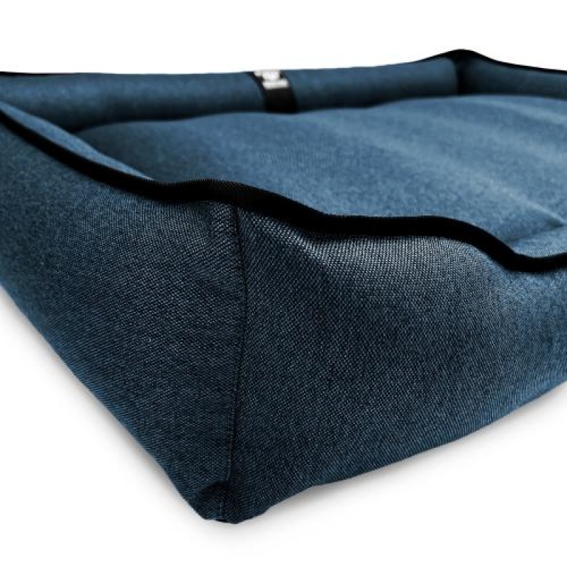 Лежак ліжко для собак всіх порід EGO Bosyak Рогожка XL 105x80 Синій (спальне місце для великих собак)