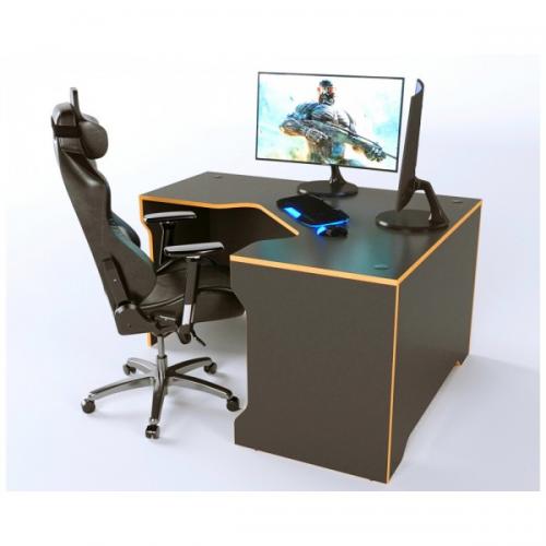 Геймерський стіл ZEUS TRON-2 чорний-помаранчевий Геймерський стіл ZEUS TRON-2 чорний-помаранчевий