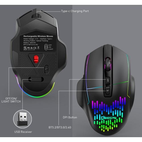 Миша бездротова Sundy X11 ігрова з акумулятором та підсвічуванням Black в інтернет супермаркеті PbayMarket!