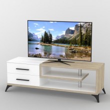 Тумба під телевізор Тиса Мебель ТВ-334 Дуб сонома Білий 50x54x160 см