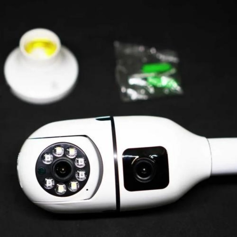 IP-камера відеоспостереження UKC SQ02 E27 Wi-Fi White