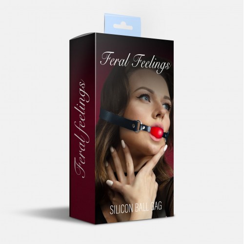 Кляп силіконовий Feral Feelings Silicon Ball Gag Black/Red, чорний ремінець, червона кулька в інтернет супермаркеті PbayMarket!