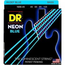 Струни для бас-гітари DR NBB-45 Hi-Def Neon Blue K3 Coated Medium Bass Guitar 4 Strings 45/105