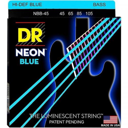 Струни для бас-гітари DR NBB-45 Hi-Def Neon Blue K3 Coated Medium Bass Guitar 4 Strings 45/105 Струни для бас-гітари DR NBB-45 Hi-Def Neon Blue K3 Coated Medium Bass Guitar 4 Strings 45/105