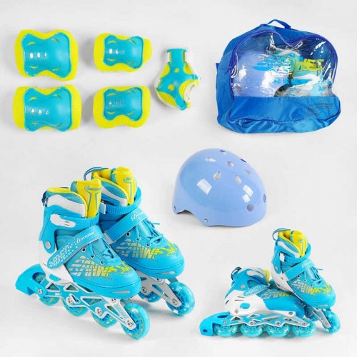 Роликові ковзани із захистом Best Roller 35 - 38 М світлі PU колеса Blue (141143) Роликові ковзани із захистом Best Roller 35 - 38 М світлі PU колеса Blue (141143)