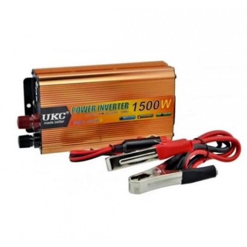 Інвертор автомобільний перетворювач напруги UKC 12V-220V 1500W (004886)