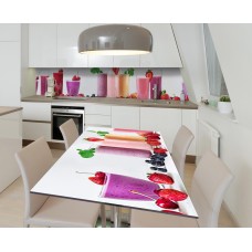 Наклейка 3Д вінілова на стіл Zatarga «Супер-смузі» 600х1200 мм для будинків, квартир, столів, кав'ярень