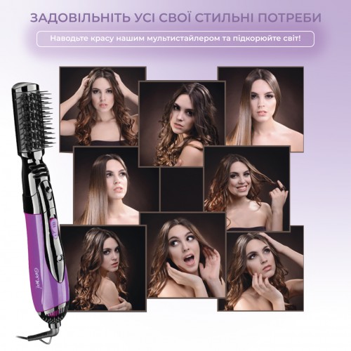Фен-щітка Gemei GM-4835 мультистайлер для волосся 10 в 1 Фіолетовий
