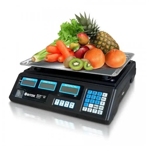 Ваги торговельні Bitek BT-208TP до 55 кг Black Ваги торговельні Bitek BT-208TP до 55 кг Black