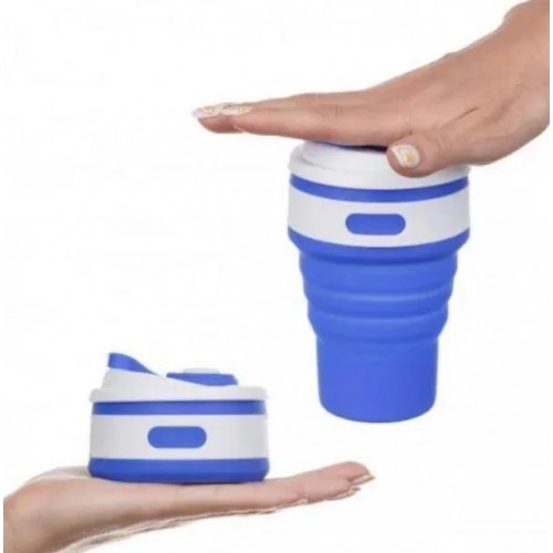 Склянка розкладна силіконова COLLAPSIBLE Coffee Cup 350 ml Синій (101045BL)
