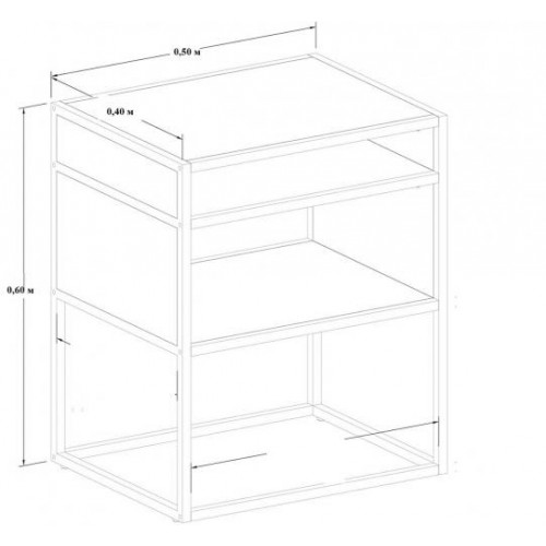 Тумба нічна GoodsMetall металева в стилі Лофт 600х500х400 Т140 Тумба нічна GoodsMetall металева в стилі Лофт 600х500х400 Т140