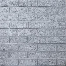 Самоклеюча 3D панель Sticker Wall SW-00001197 Під срібну цеглу в рулоні 20000x700x3мм