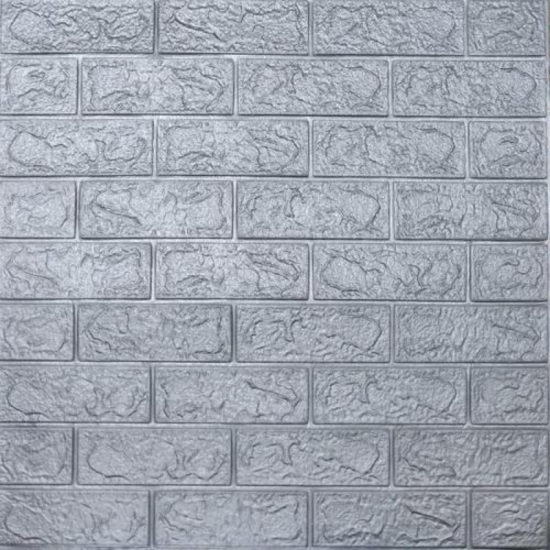 Самоклеюча 3D панель Sticker Wall SW-00001197 Під срібну цеглу в рулоні 20000x700x3мм