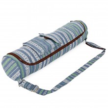 Сумка для йога килимка Yoga bag KINDFOLK FI-8362-3 17х72см Сірий-синій (AN0671)
