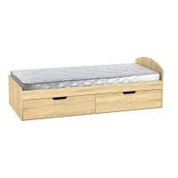 Односпальне ліжко з ящиками Компаніт-90+2 дуб сонома