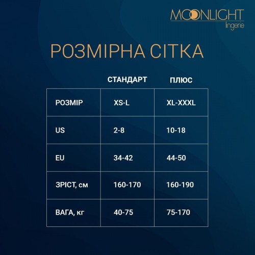 Бодістокінг з доступом Moonlight Model 05 XS-L Black, виріз на спині, імітація ажурного бралета