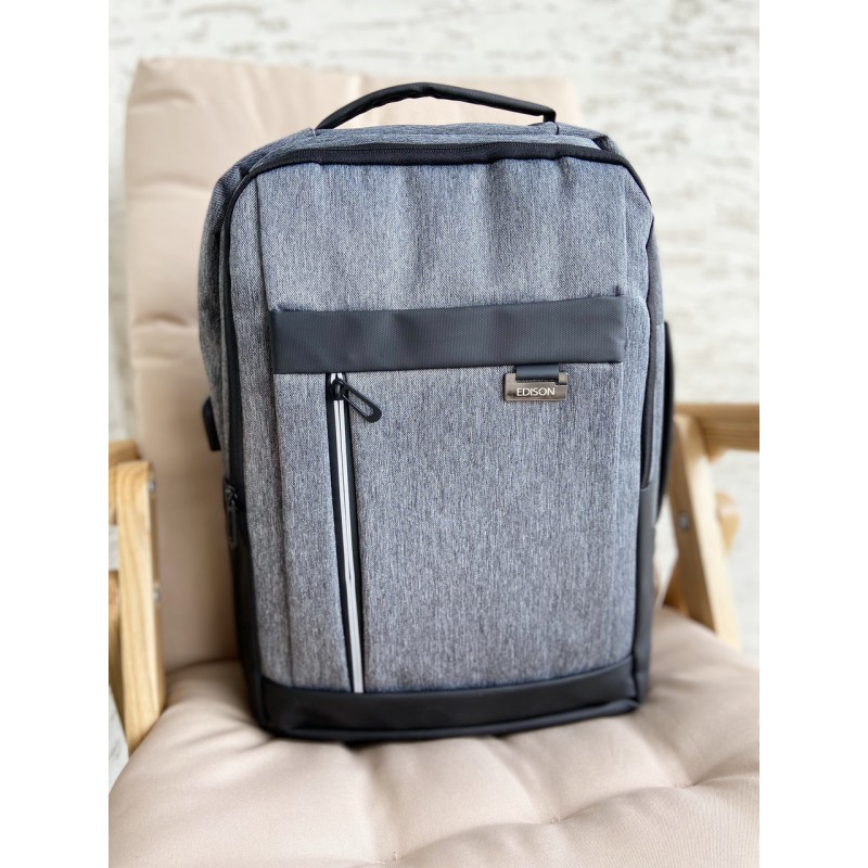 Рюкзак міський для ноутбука Edison 19383 Сірий (IBR182S)
