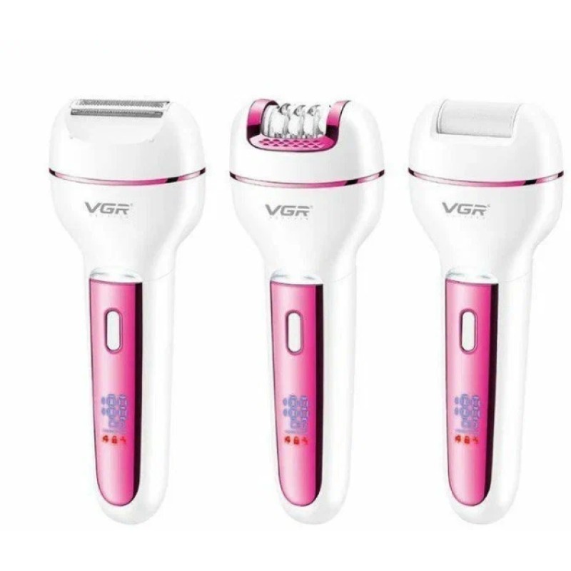 Жіночий епілятор з насадками VGR V-732 3в1 Рожевий (1985500939)