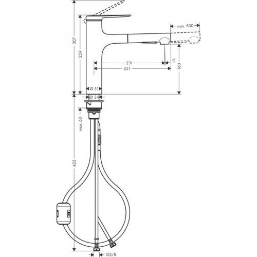 Змішувач з витяжним душем для кухонної мийки hansgrohe Zesis M33 Хром 74801000 в інтернет супермаркеті PbayMarket!