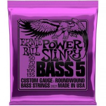 Струни для бас-гітари Ernie Ball 2821 Power Slinky Nickel Wound 5-String Bass 50/135
