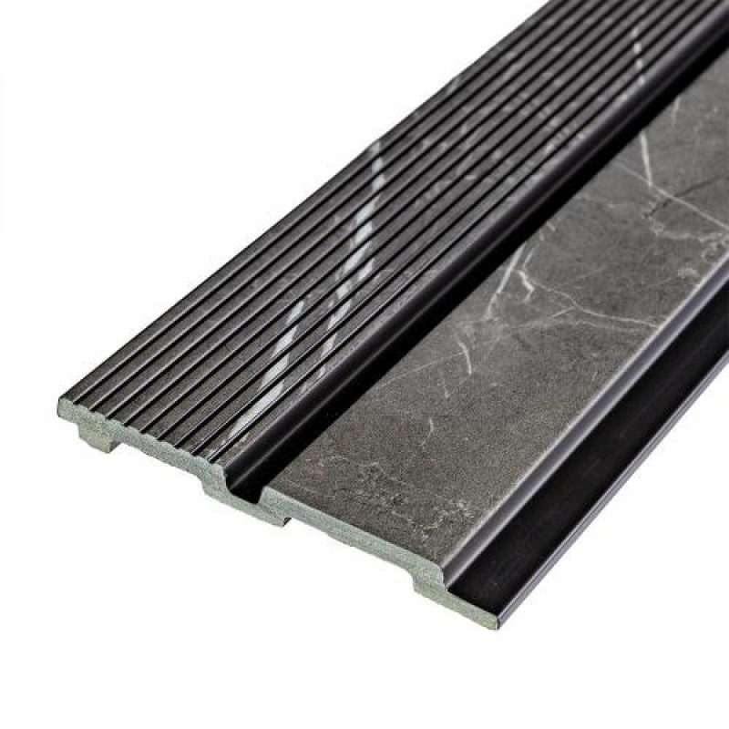 Декоративна стінова рейка Sticker Wall PS 2900x120x12 мм Чорний мармур (SW-00001751)