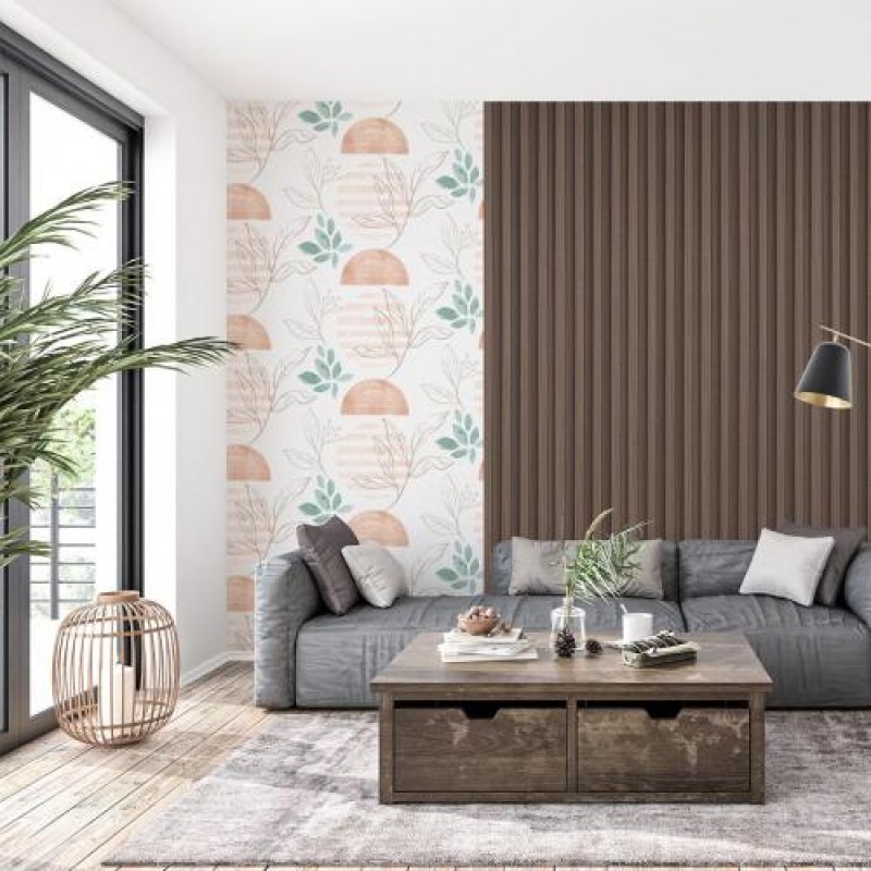 Декоративна стінова рейка Sticker Wall 160*23*3000мм (D) SW-00001538 Коричнева