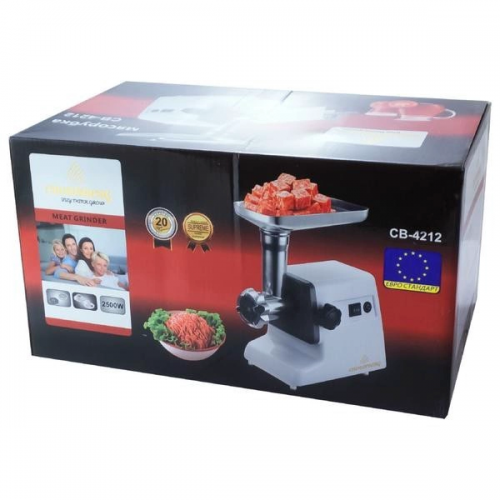 Електрична м'ясорубка Crownberg CB-4212 із соковижималкою 2500W Біла (1806474292) Електрична м'ясорубка Crownberg CB-4212 із соковижималкою 2500W Біла (1806474292)