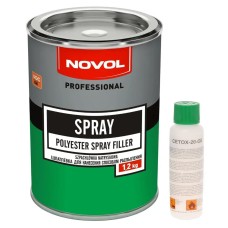 Шпаклевка жидкая Novol SPRAY 1.2 кг + Затвердитель 50 мл