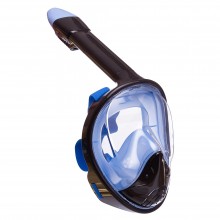 Маска для снорклінгу з диханням через ніс YSE (силікон, пластик, р-р S-M) Чорний-синій (PT0856)