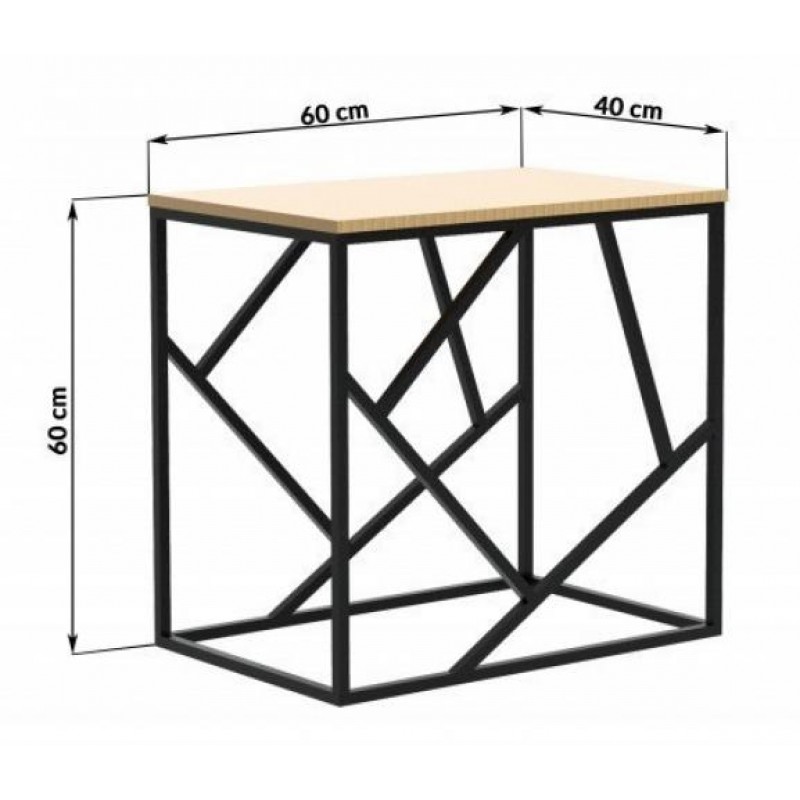 Кавовий журнальний столик у стилі Loft NS-456 630x600x400 мм Черный