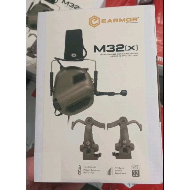 Комплект активні навушники EARMOR M32x + кріплення чебурашки M16C Оливковий