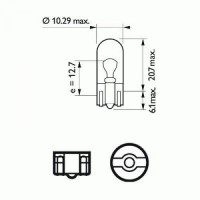 Автолампа ук. PHILIPS 13961CP W5W 24V 5W W2, 1X9, 5d