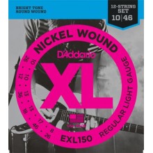 Струни для електрогітари 12 шт D'Addario EXL150 Regular Light Electric Guitar 12-Strings 10/46