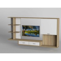 Стінка в вітальню Тиса Мебель Вітальня-202 Сонома Білий 1200x300x2260 мм Стінка в вітальню Тиса Мебель Вітальня-202 Сонома Білий 1200x300x2260 мм