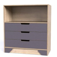 Комод Тиса Мебель Модуль-124 Дуб сонома Графіт 96x40x90 см