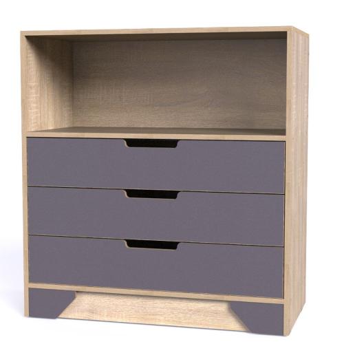 Комод Тиса Мебель Модуль-124 Дуб сонома Графіт 96x40x90 см