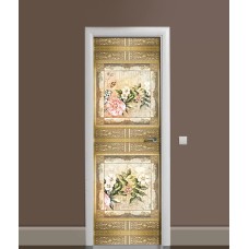 Наклейка на двері Zatarga «Співаюча в квітах» 650х2000 мм вінілова 3Д наклейка декор самоклеюча