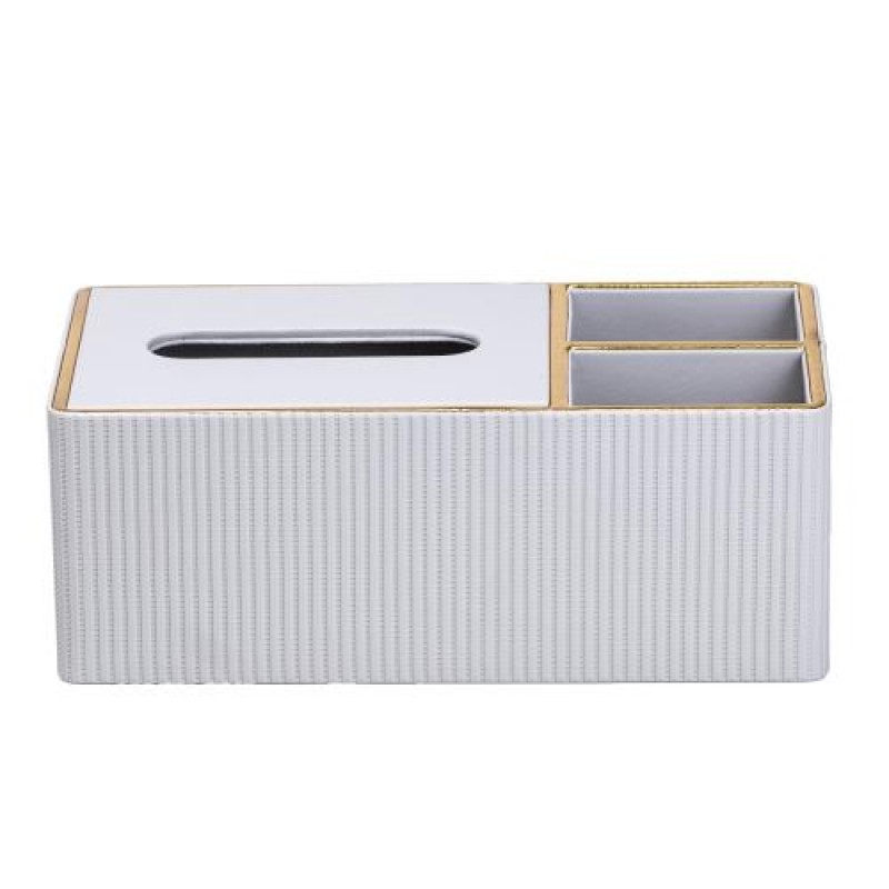 Серветниця-органайзер із еко-шкіри 3 відділення TS Kitchen білий (HP9128)