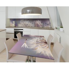 Наклейка 3Д вінілова на стіл Zatarga «Парашути кульбаби» 650х1200 мм для будинків, квартир, столів, кав'ярень,