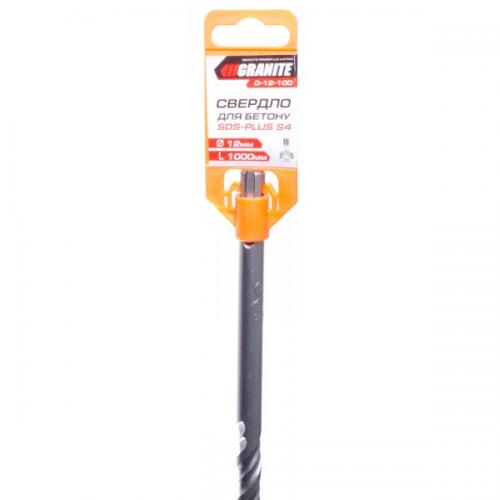 Свердло для бетону GRANITE SDS-PLUS S4 12х1000 мм 0-12-100 Свердло для бетону GRANITE SDS-PLUS S4 12х1000 мм 0-12-100
