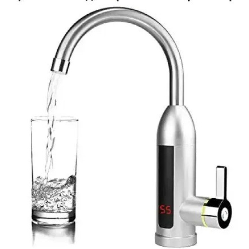 Проточний водонагрівач з екраном Delimano хром пластик RX-012 Підключення знизу