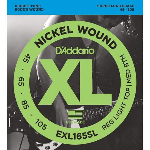 Струни для бас-гітари D'Addario EXL165SL Nickel Wound Custom Light Electric Bass Strings 45/105 Струни для бас-гітари D'Addario EXL165SL Nickel Wound Custom Light Electric Bass Strings 45/105
