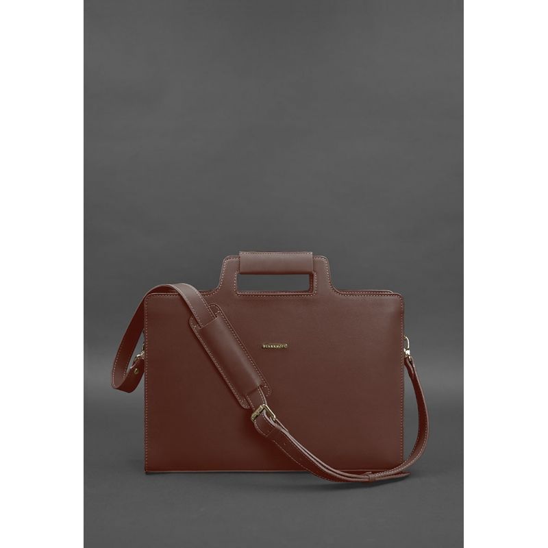 Жіноча шкіряна сумка для ноутбука та документів BlankNote 15 Burgundy (BN-BAG-36-vin)